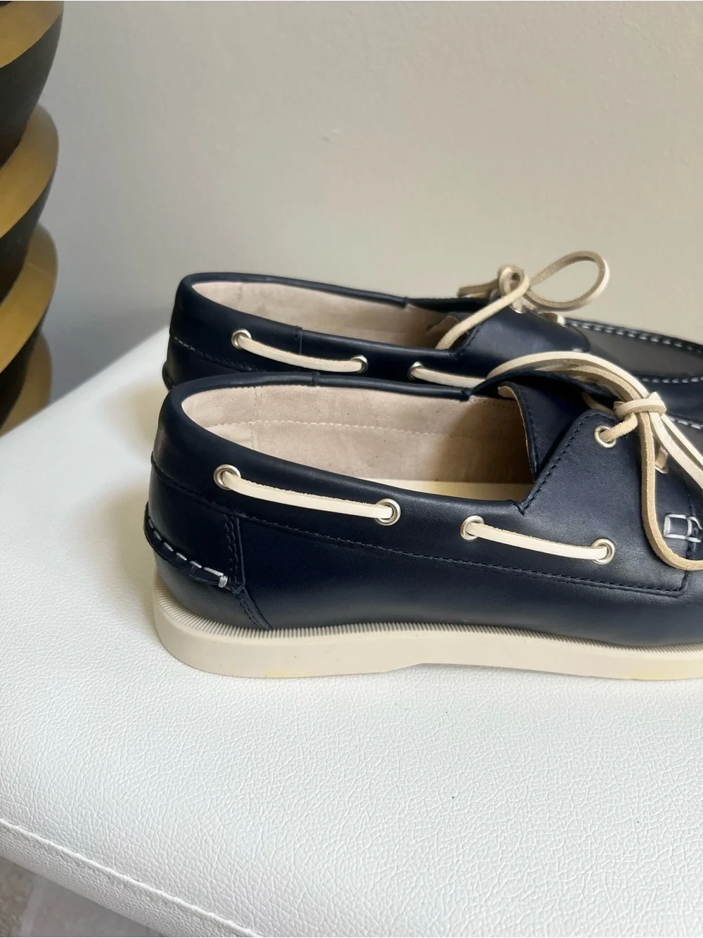 ZARA Navy Leather Boat Shoes Size 45 (12)